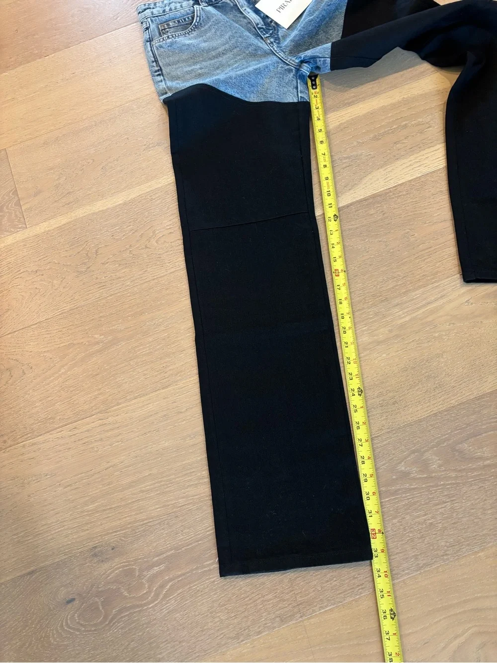 Piral Bicolor Chap Jeans Sz 4 / Small NWT denim black two tone high waist